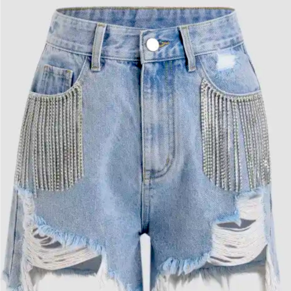 NWT Cider shorts with rinestone tassels